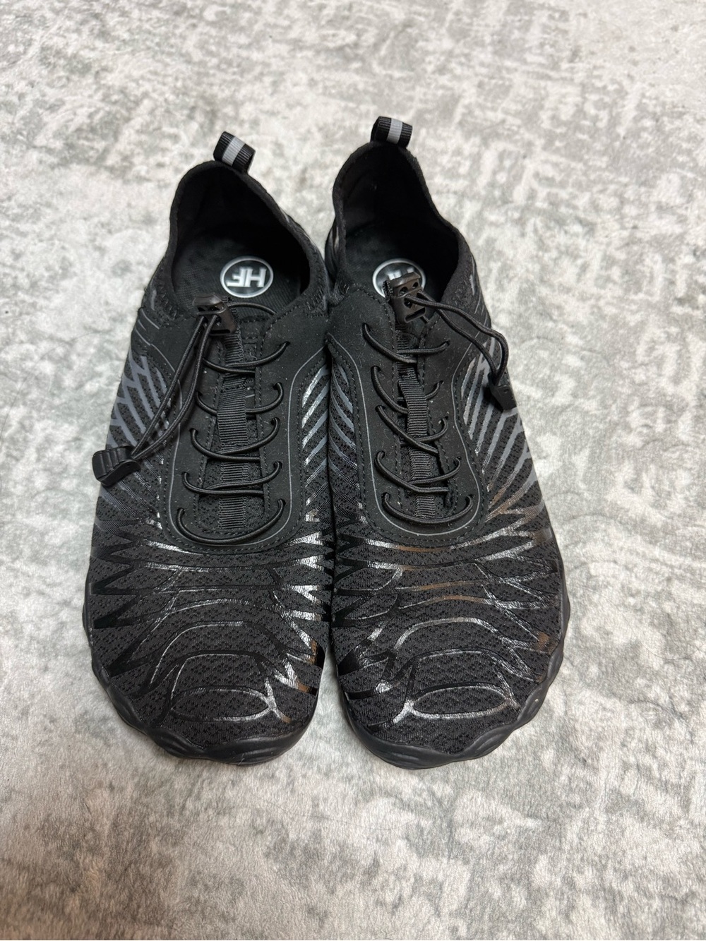 Black Slip-On Athletic Hike Footwear Shoes